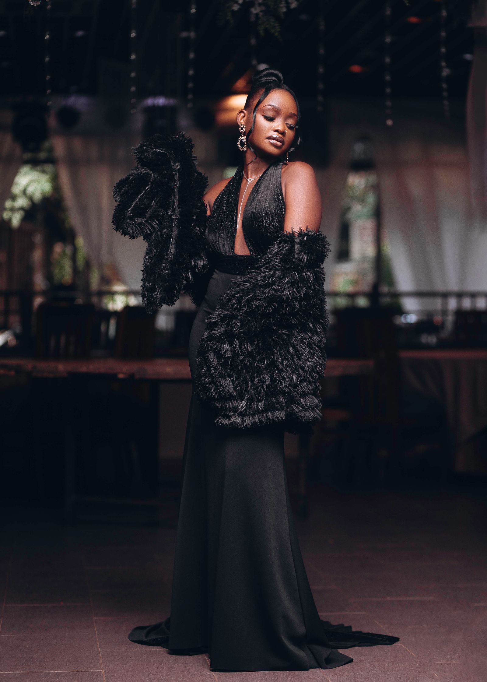 Prom Suit & Dress Hire | Blackpool & Fylde Coast 2 Woman in an elegant full-length evening gown — prom and occasion dress hire, Fylde Coast Formal Attire